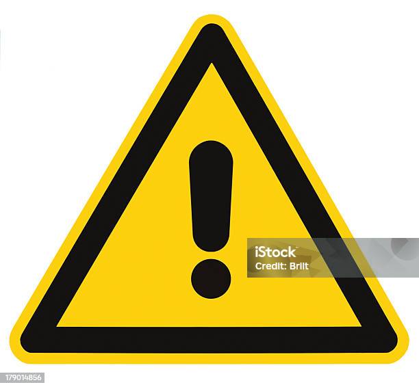 Blank Danger And Hazard Triangle Warning Sign Isolated Macro Stock Photo - Download Image Now