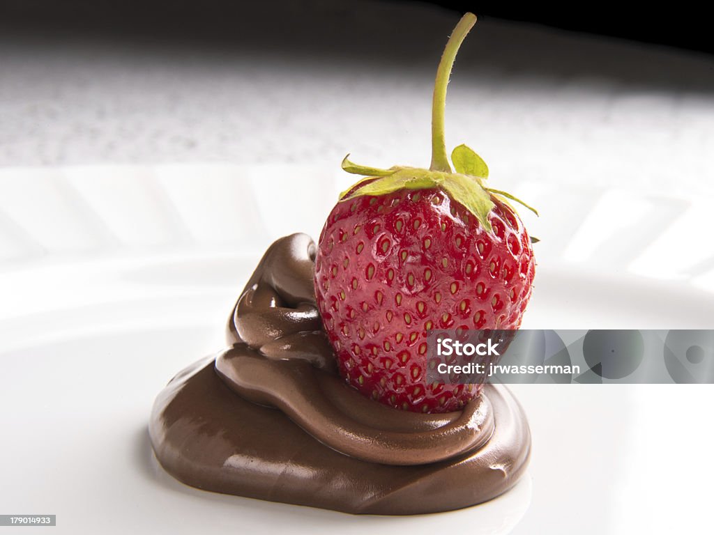 Erdbeeren und Schokolade-up Close - Lizenzfrei Fondant Stock-Foto