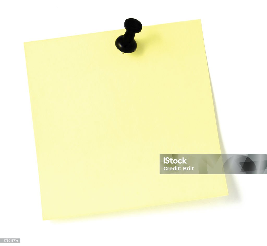 Post-It giallo vuoto stile to-do List nero isolato perno di spinta - Foto stock royalty-free di Affari