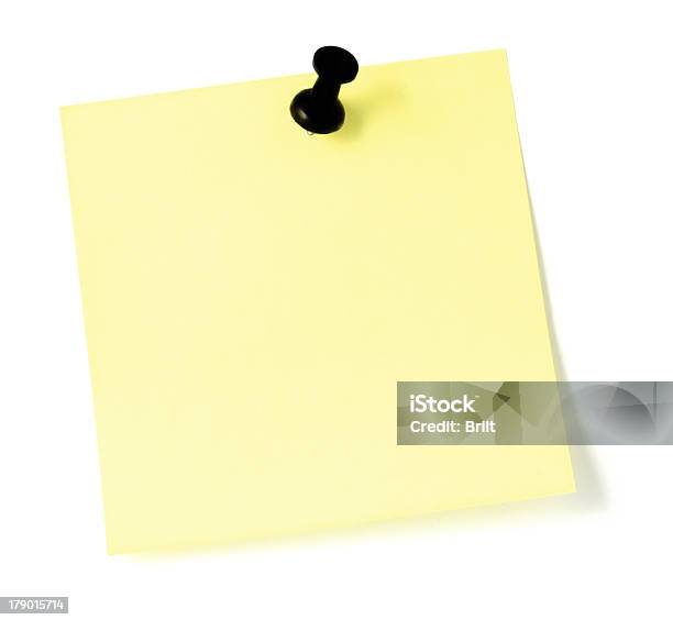 Postit Giallo Vuoto Stile Todo List Nero Isolato Perno Di Spinta - Fotografie stock e altre immagini di Affari