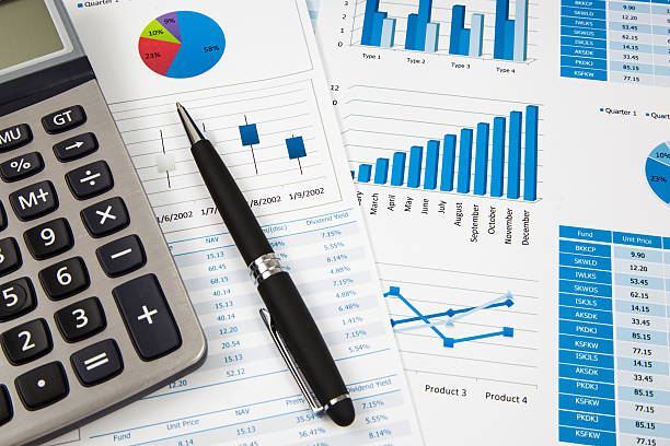 istock Financial paper charts and graphs 179016105