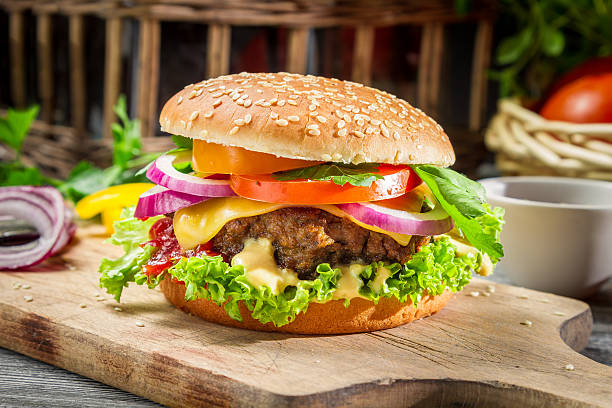istock Closeup of burger made from vegetables and beaf 179016322