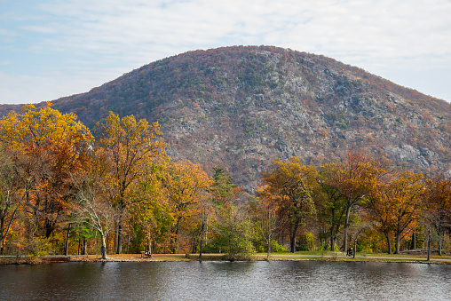 A view of Bear mountain in the fall