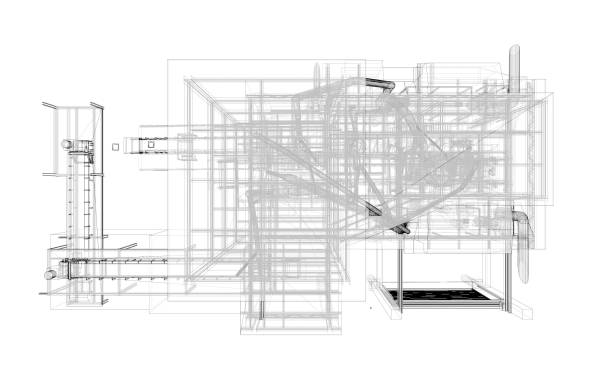 istock 3D illustration of industrial building 1790175445