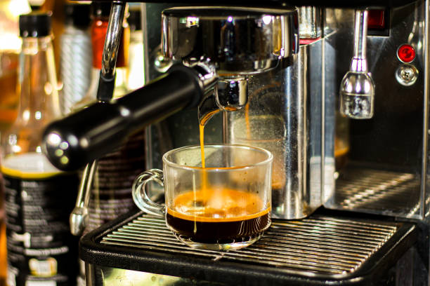 istock Espresso machine working in the  cafe shop. Concept coffee machine working. 1790175449