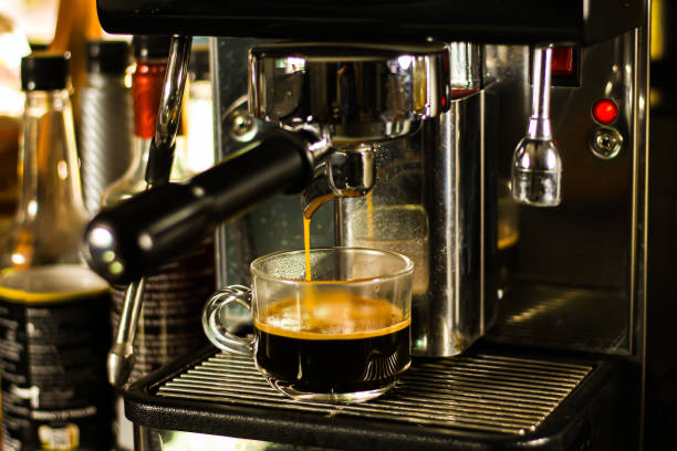 istock Espresso machine working in the  cafe shop. Concept coffee machine working. 1790175984