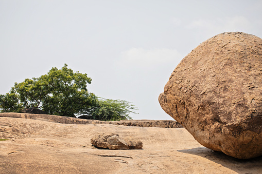 Ancient basreliefs Descent of the Ganges, a UNESCO World Heritage site in Mamallapuram, Tamil Nadu, India