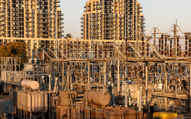 istock Electrical distribution transformer substation - essential part of the energy infrastructure - at sunset 1790184886