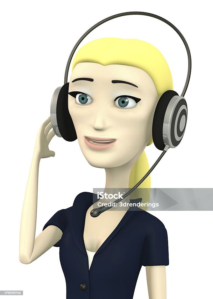 Cartoon Character With Headphones Stock Photo - Download Image Now - Adult,  Assistance, Business - iStock