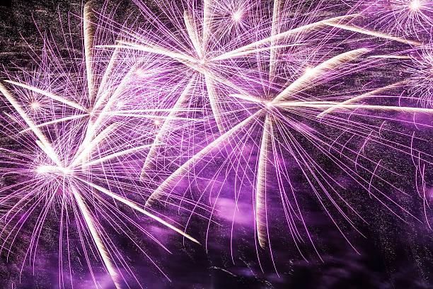 istock Colorful fireworks streaks in the night sky 179020434