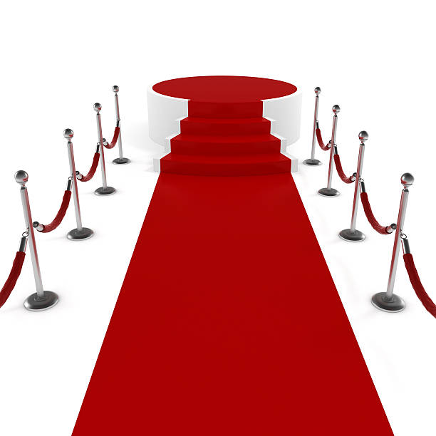 istock 3d red carppet and podium on white background 179020532