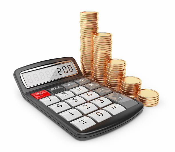 istock Calculator and gold coins. Icon 3D. Isolated 179020820
