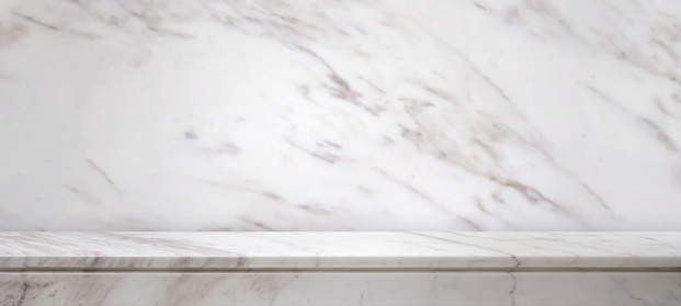 white marble table top with natural wall texture background for mockup product display template