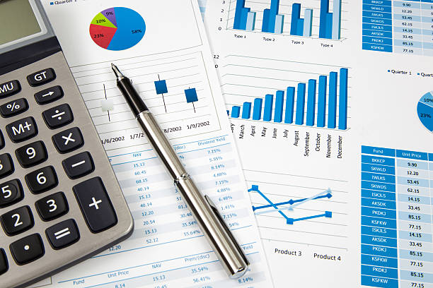 istock Financial paper charts and graphs 179021056
