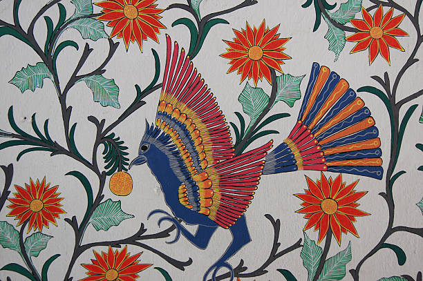 Bird & flowers -Piece of mural