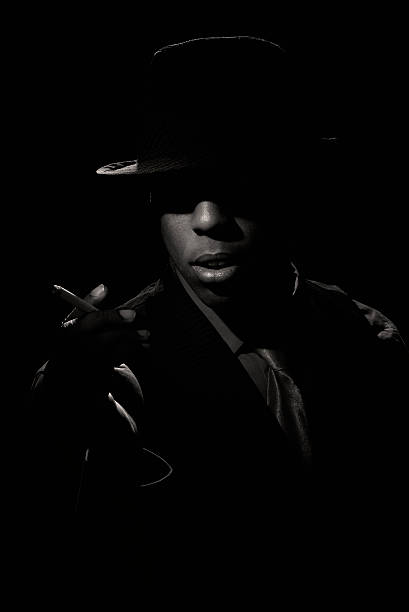 istock Film Noir Man Smoking Cigarette 179022085