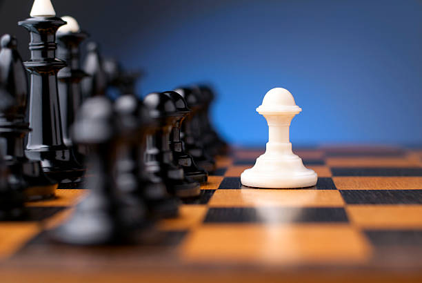 istock group of black chess on a chessboard 179022242