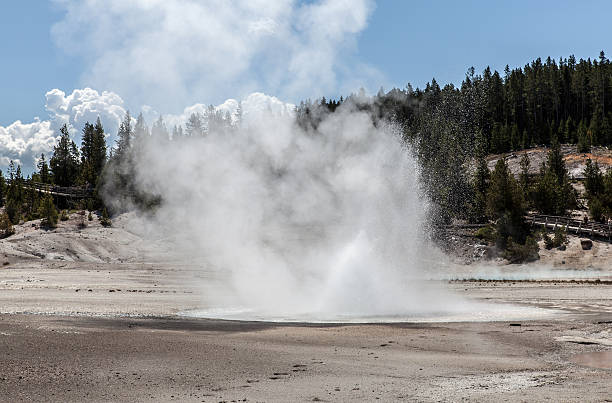 Hot spring in Yellowstone National Park stock photo