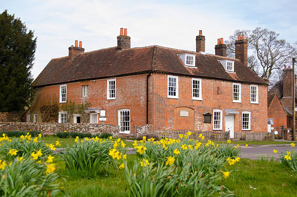 Jane Austen's House, Springtime stock photo