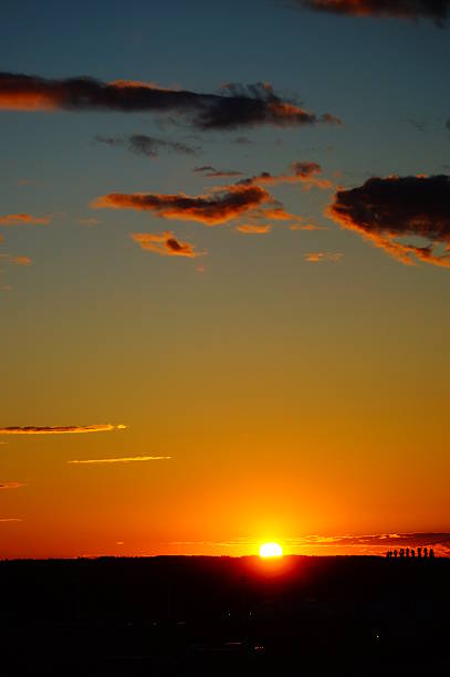 istock Orange and blue colors sunset sky 179023089