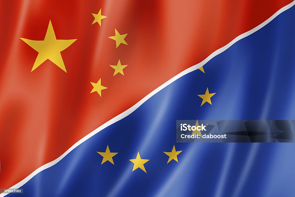 Drapeau de la Chine et l'Europe - Photo de Affaires libre de droits