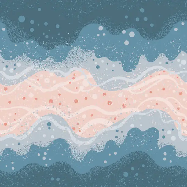 Vector illustration of Seamless pattern of sea waves
