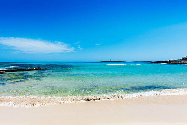 Beautiful beach in Minorca, Balearic Islands, Spain. stock photo