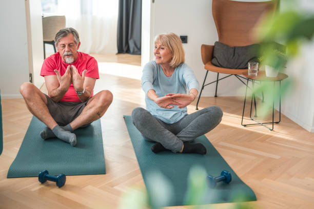 istock Exercise Routine: Active Couple in Yoga Mode 1790240665