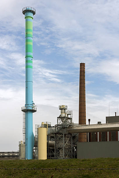istock Chimneys at a paper factory 179025052