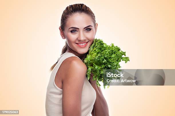Woman With Bundle Herbs Concept Vegetarian Dieting He Stock Photo - Download Image Now
