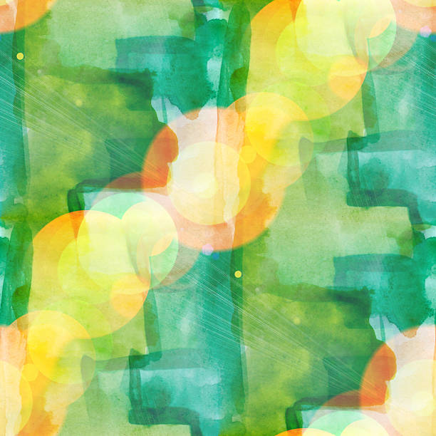 istock bokeh seamless art green, ornament watercolor design 179025182