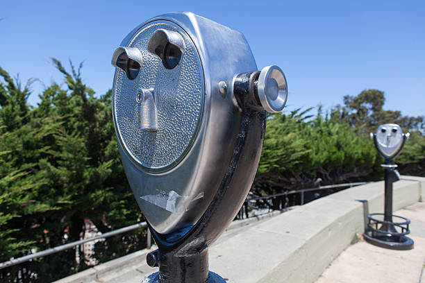 Tourist binoculars in San Francisco stock photo