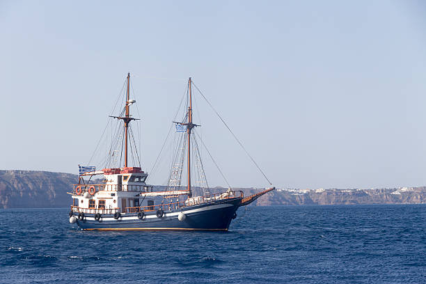 istock Greek sailboat in Santorini 179025527