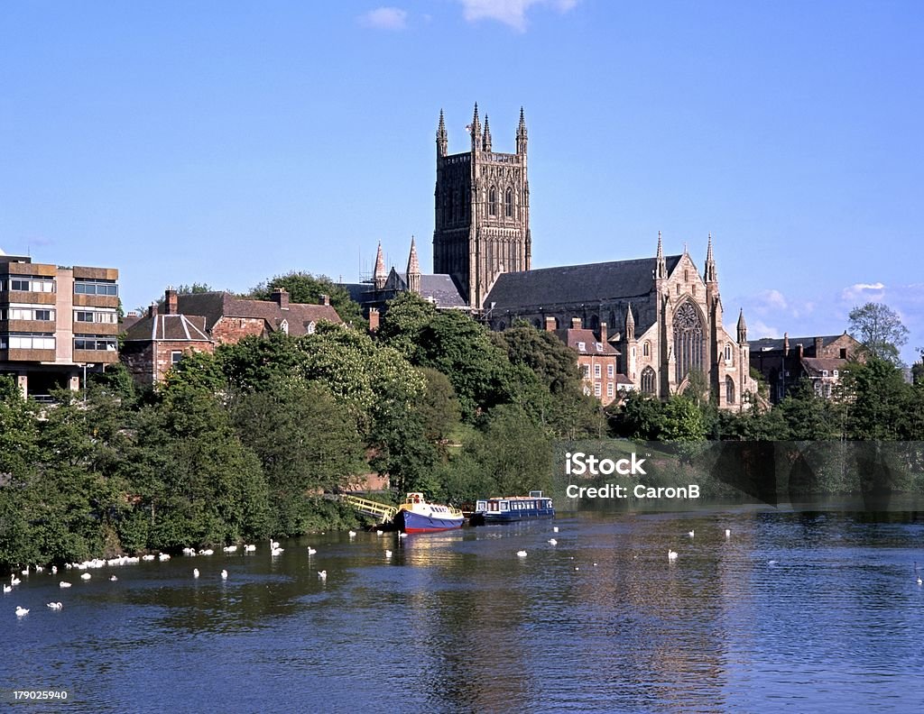 Cathedral, Worcester, England. Cathedral on the banks of the river Severn, Worcester, Worcestershire, England, UK, Western Europe. Worcester Cathedral Stock Photo