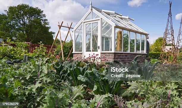 Garden Greenhouse Stock Photo - Download Image Now - Greenhouse, Small, British Culture