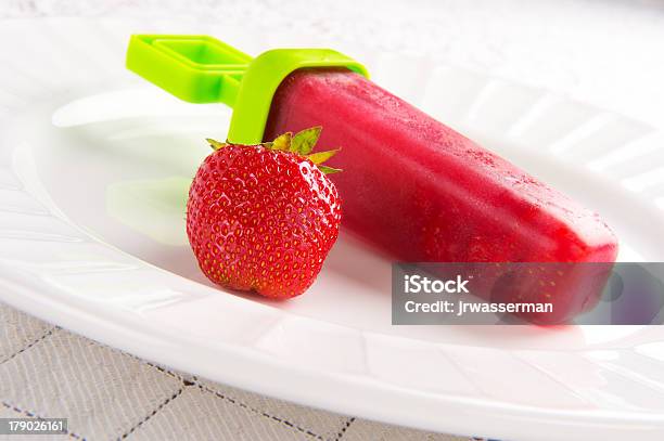 Homemade Strawberry Popsicles Stock Photo - Download Image Now - Flavored Ice, Making, Bowl