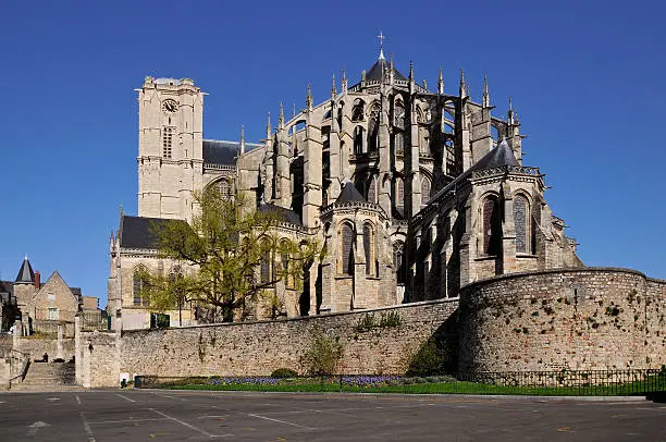 Roman cathedral of Saint Julien at Le Mans of the Pays de la Loire region in north-western France