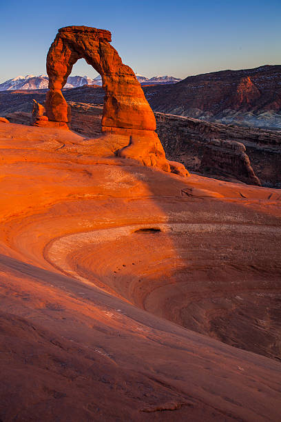 Sunset at Delicate Arch stock photo