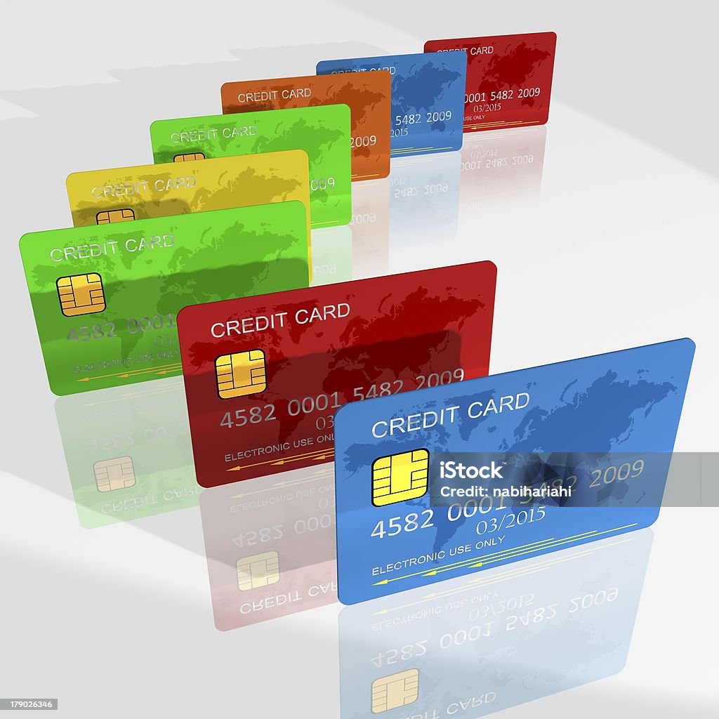 credit card 3d illustration of credit card Banking Stock Photo