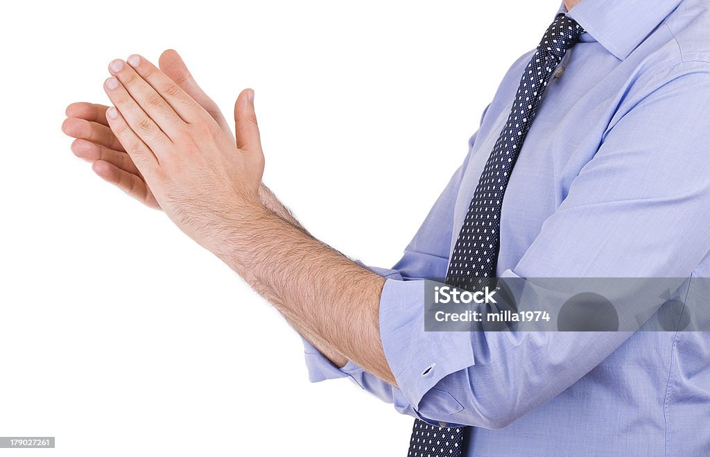 Empresário clapping suas mãos. - Foto de stock de Acordo royalty-free