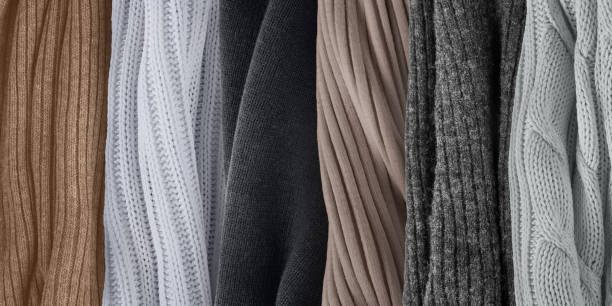 Neutral colors palette for spring 2024. Knitted fabric samples. Top neutral colors palette for spring 2024. Fashion color trends. Knitted clothes fabric samples.  Neutrals Color dress stock pictures, royalty-free photos & images