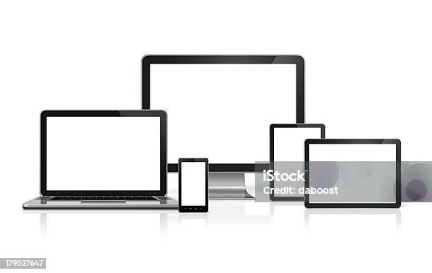 Компьютер Ноутбук Мобильный Телефон И Цифровой Планшетный Пк — стоковые фотографии и другие картинки Планшетный компьютер