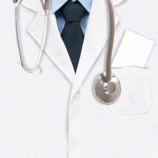 istock Close up of a doctors lab white coat 179027818