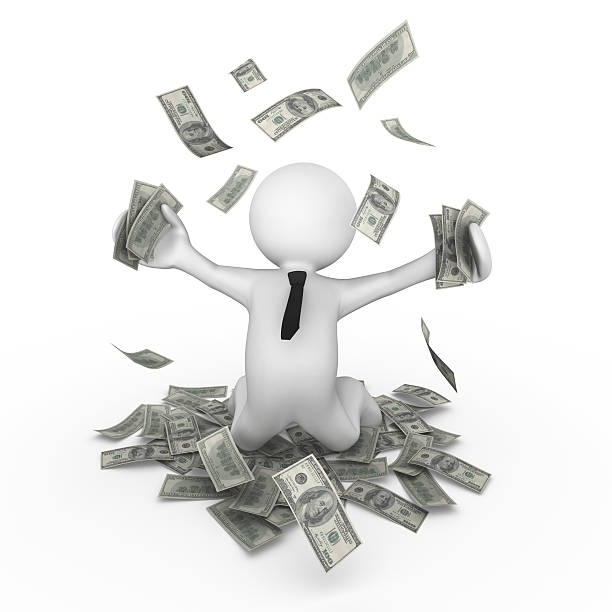 istock 3D Business Human under a dollar rain 179028479