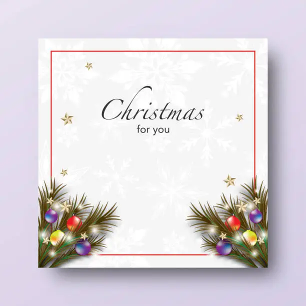 Vector illustration of Christmas Banner Square Background Design Template