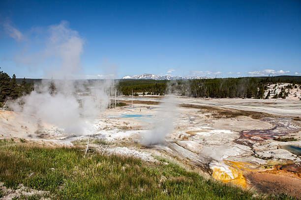 Hot spring in Yellowstone National Park stock photo