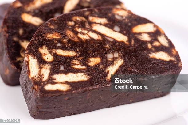 Sweet Chocolate Salame Stock Photo - Download Image Now - Biscuit - Quick Bread, Brown, Bunch