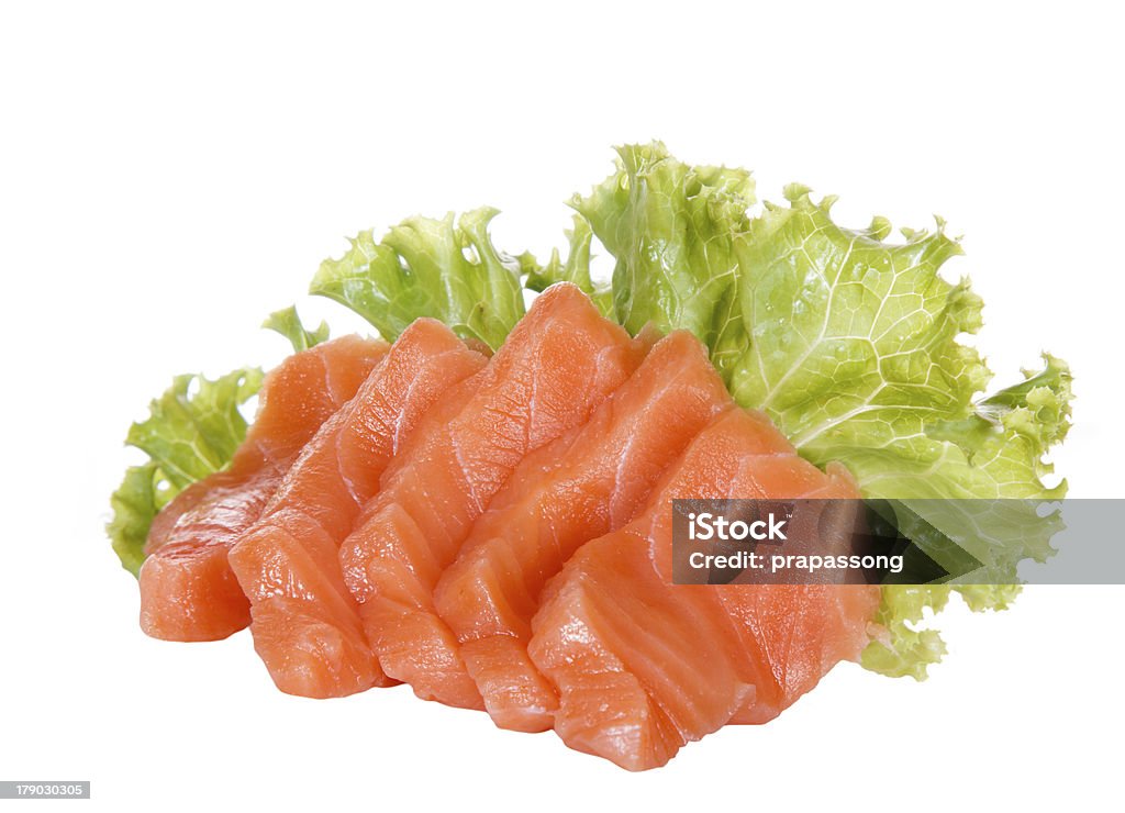 Salmone sashimi isolato - Foto stock royalty-free di Alimentazione sana