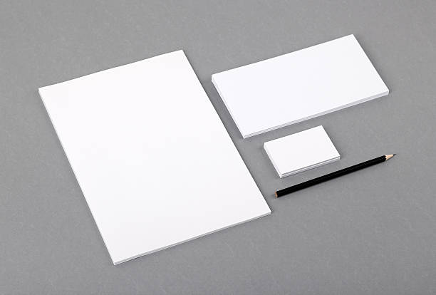 istock Blank basic stationery. Letterhead flat, business card, envelope, pencil. 179030390