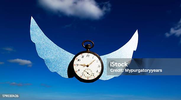 Time Flies Stock Photo - Download Image Now - Alarm Clock, Animal Body Part, Animal Wing